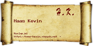 Haas Kevin névjegykártya